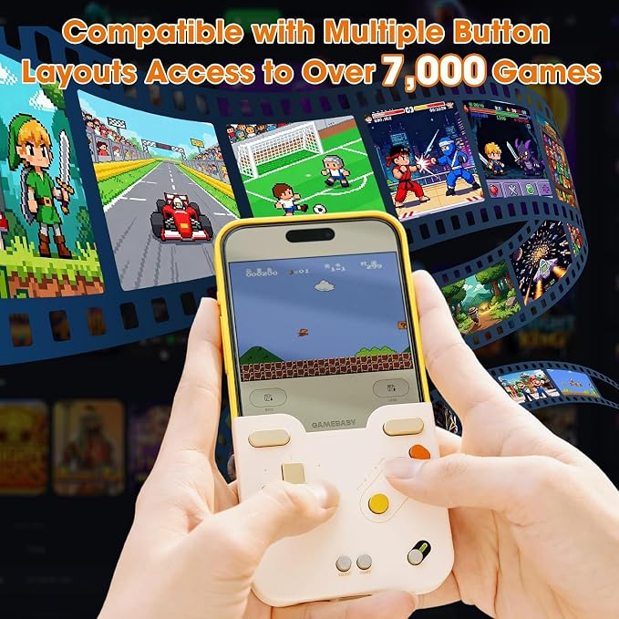 GameBaby Case for iPhone 15 Pro Max, Grip Retro Gaming Phone Case - Image 6