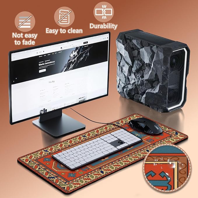 Mouse Pad Gaming - Desk Mat for Keyboard and Mouse - Large Mouse Pads for Desk, Gaming Mousepad with Non-Slip Base, Desks Pad (31.5" X 11.8") for Game, Office and Home - Image 4