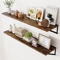 Axeman 12 Inch Deep Floating Shelves for Wall - 48 Inch Wide x 12 Inch Deep Wall Shelves Set of 2 - Rustic Wood Floating Shelves for Living Room by Axeman