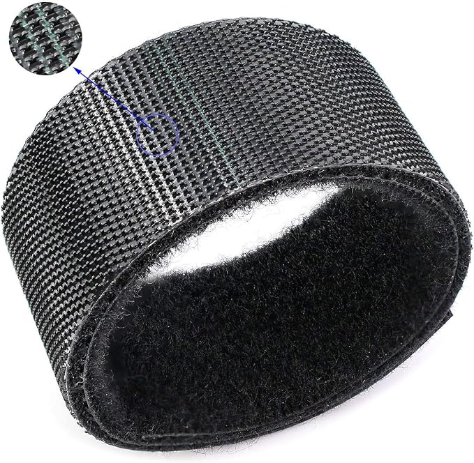 Reusable Fastening Tape Cable Ties 3/4 Inch Double Side Hook Roll (25 Yard, Black) - Image 2