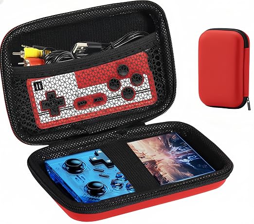 HideRacoon Retro Handheld Game Console Case, Red by HideRacoon
