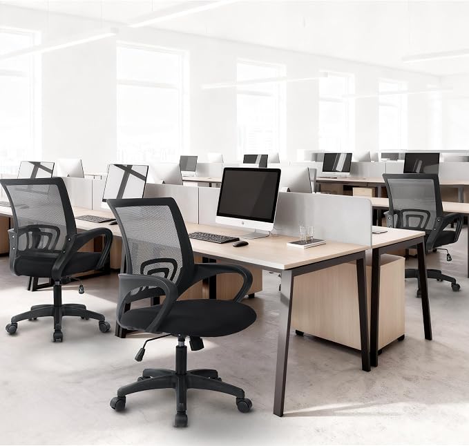 NEO CHAIR Office Computer Chair Ergonomic Mid-Back Mesh Desk Chair, Black | Breathable Mesh Back with Lumbar Support, Height Adjustment, Smooth Rolling Casters for Home Office, Study or Gaming Setup - Image 7