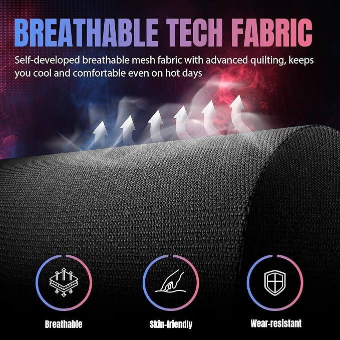 GTPLAYER RGB Gaming Chair with Footrest, LED Lights, Ergonomic Computer Chair with Linkage Armrest, Breathable Fabric for Home Office Desk - Video Game Chairs for Adults - Image 5