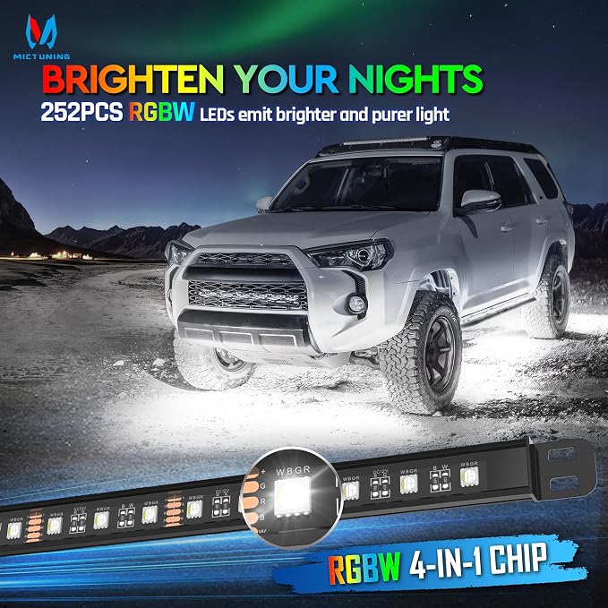 MICTUNING N8 RGBW Underglow Light for SUVs, App/Remote Control - Image 2