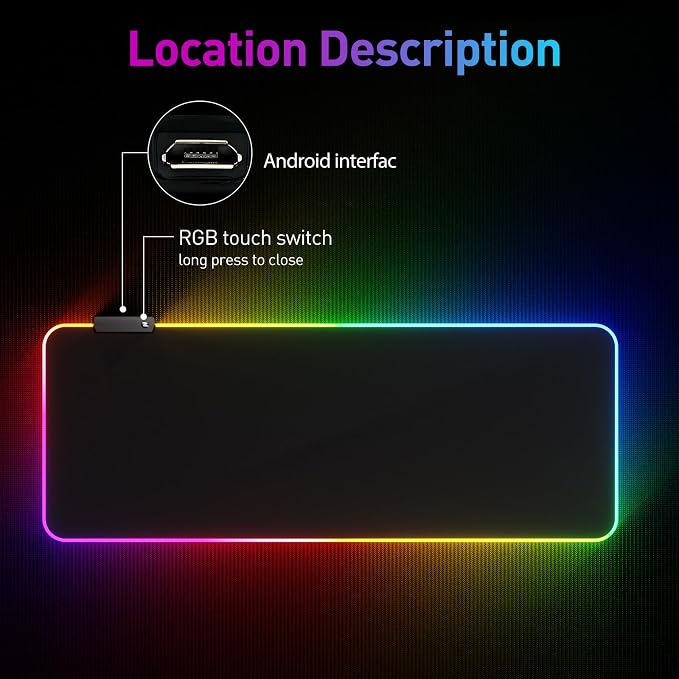 RGB Mousepad Led Mouse Pad, Large Mouse Pad,Led and Big Mouse mat - Image 3