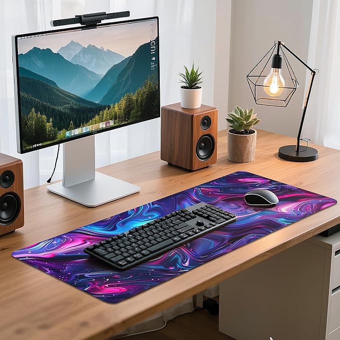 Gaming Mouse Pad - (31.5"×11.8") Topographic Large Mouse Pads for Desk - Desk Mat for Keyboard and Mouse with Non-Slip Base, Desks Pad Matfor Game/Office & Home - Image 7