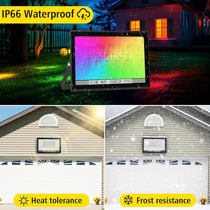 T-SUN LED Flood Lights Outdoor, 600W Equivalent Smart RGB Landscape Light - Image 7