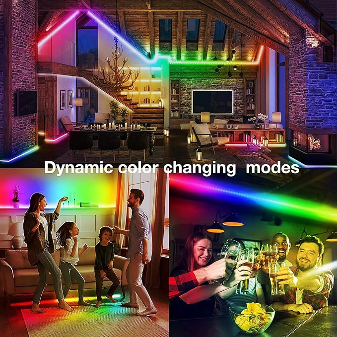 DAYBETTER 100ft Smart IC LED Strip Lights, BGRIC LED Lights for Bedroom, DIY Multiple Colors on One Line, App Control Color Changing Strip Lighting Music Sync Home Decor(1 Roll) - Image 7