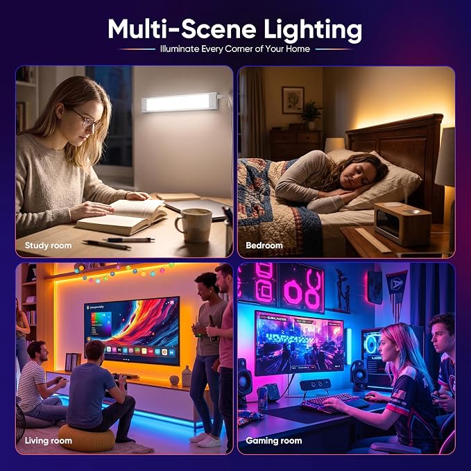 VST 6Pack RGB Under Cabinet Lighting with Adjustable White LightShelves - Image 7