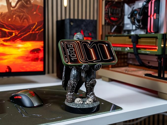 Cableguys Doomslayer Controller Holder & Phone Stand - Gaming Setup Accessories for Desk and Game Room, Controller Stand Compatible with Xbox, PlayStation & Most Standard Game Controllers - Image 2
