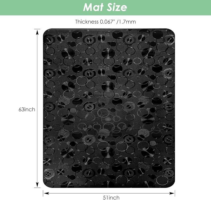 Vicwe Office Chair Mat for Hardwood Floor,51" x 63" Office Chair Mats | Anti-Slip Computer Chair Mat for Gaming Rolling Chair, Desk Chair Mat for Home, Office,Black - Image 7