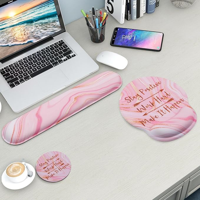 Mouse Pad and Keyboard Wrist Rest Support,Ergonomic Mouse Pad Set - Image 4