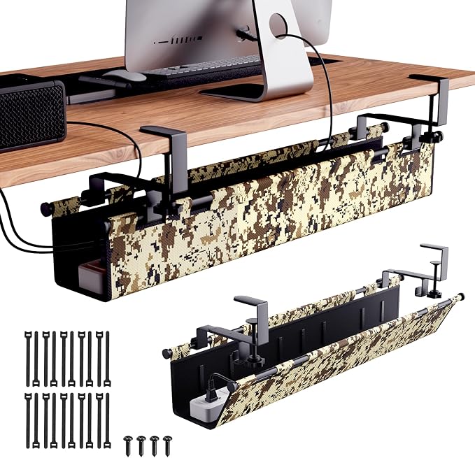 No-Drill Cable Management for Standing Desk by Unknown
