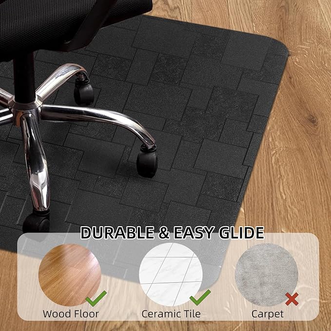 Office Chair Mat for Hard Floor, 48x36 inches Computer Chair Mat, Multi-Purpose Desk Floor Protector for Work, Home, Gaming - Image 5