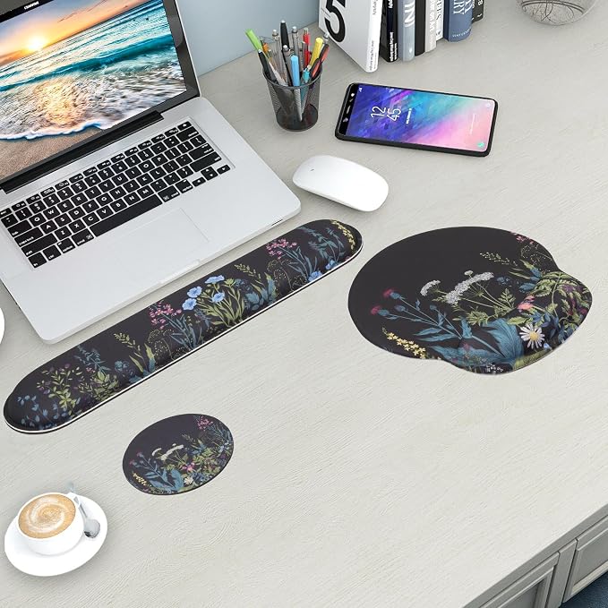 Mouse Pad and Keyboard Wrist Rest Support,Ergonomic Mouse Pad Set - Image 5
