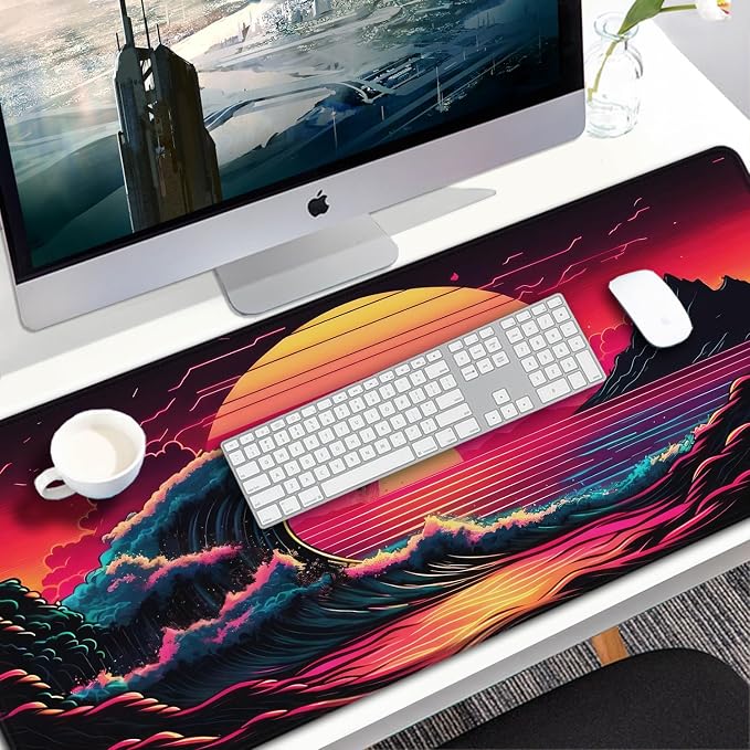 Mouse Pad, 31.5x15.7 inch Large Extended Computer Keyboard Mouse Mat, Water Resist Non-Slip Mousepad Rubber Base Long XXL Gaming Mouse Pad for Work & Gaming, Office & Home - Image 7