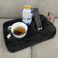 Couch Cup Holder Pillow, Couch Drinks Remotes Holder for Center of Couch, for Sofa, Bed, RV, Car (Black) by Xchouxer