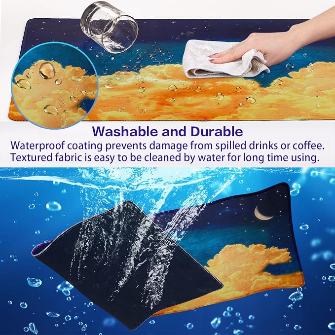 Canjoy Gaming Mouse Pad, 31.5x15.7in Large Mouse Pads for Desk Keyboard Pad | Desk Mat for Keyboard and Mouse Computer Big Full Size Desk Pad with Non-Slip Rubber Base and Stitched Edge for Home Office - Image 3