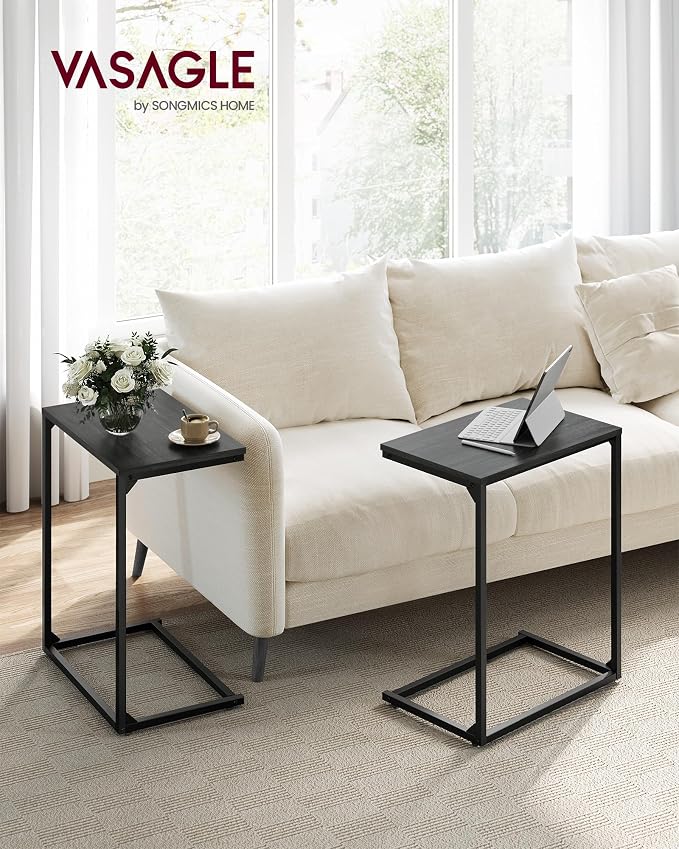 VASAGLE C Shape End Table for Couch or Sofa, Industrial Small Side Table - Image 2