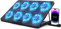 LIANGSTAR Laptop Cooling Pad, Laptop Cooler with 8 Quiet Fans for 12-17 Inch Gaming Laptop Fan Cooling Pad Stable Stand 7 Height & Wind Speed Adjustable, 2 USB Port & Phone Holder by LIANGSTAR