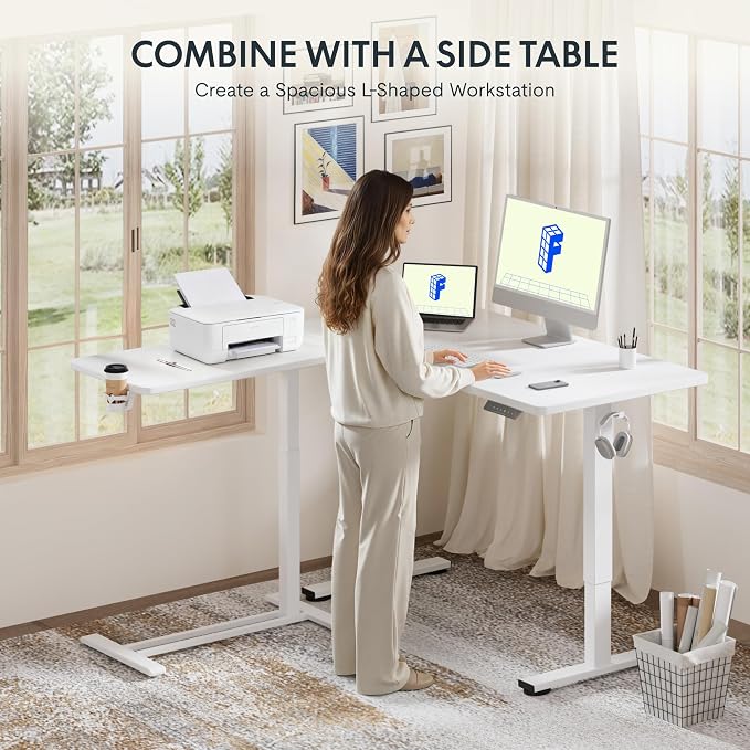 FLEXISPOT 32" Mobile Standing Desk Pneumatic Lift Computer Workstations - Image 7