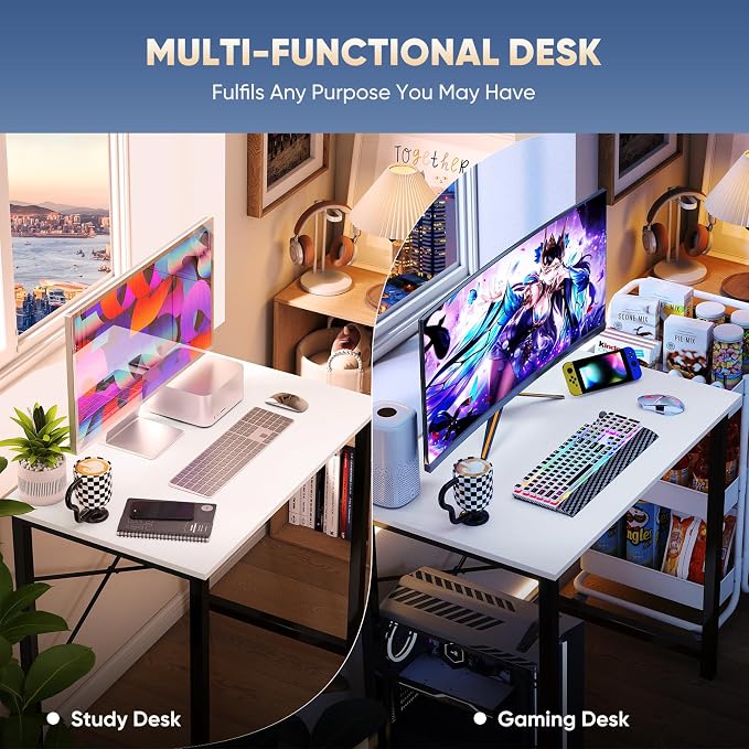 DUMOS 32 Inch Small Computer Desk, Gaming Desks for Home Office Bedroom - Image 7