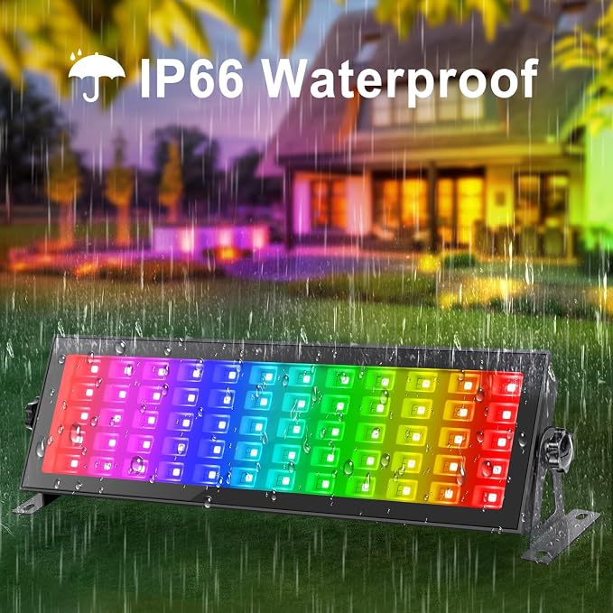 LED Stage Wash Lights Bar - 120W RGB & White Color Changing IP66 Waterproof Stage Light Bar with Remote & APP Controlled Uplighting for Church, Wedding, Birthday Party & Events - Image 6