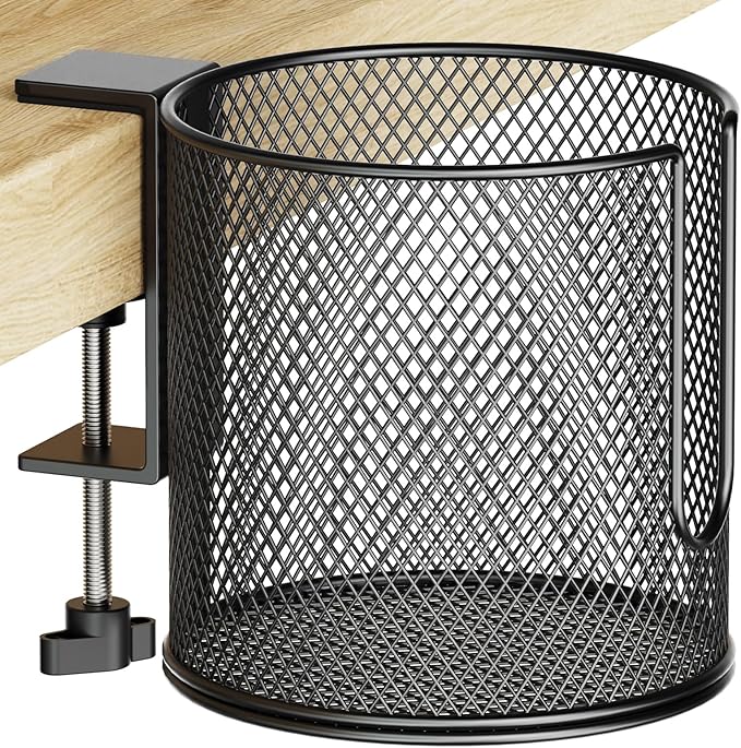 HzTinT Large Desk Cup Holder, Fully Covered Anti-Spill Clip on Cup Holder by HzTinT