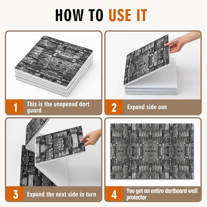 Hahafelt Felt Wood Grain Dart Board Wall Protectors Square Dart Board Backing Tiles Dartboard Backboard Cork Backboards Alternative - Image 3