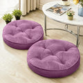 1 MIDDLE ONE Floor Pillow Set of 2, Memory Foam Meditation Cushion, Floor Cushions for Adults Sitting, Large Round Seat Cushions for Yoga, Living Room, 20x20 Inch (Round | Pearly Purple) by 1MIDDLEONE