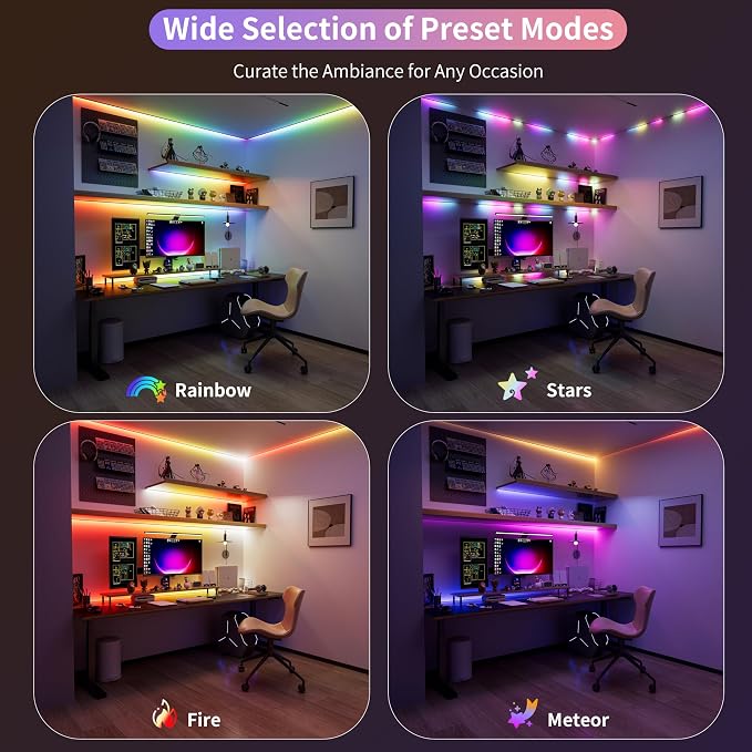 PAUTIX RGB Smart IC COB LED Strip Light Addressable 32.8ft/10m,UL-Listed 24V Color Flowing Strip Light Multicolor Flexible Tape Lights with APP Control/Music Mode,for TV,Bedroom,Party DIY Decoration - Image 2