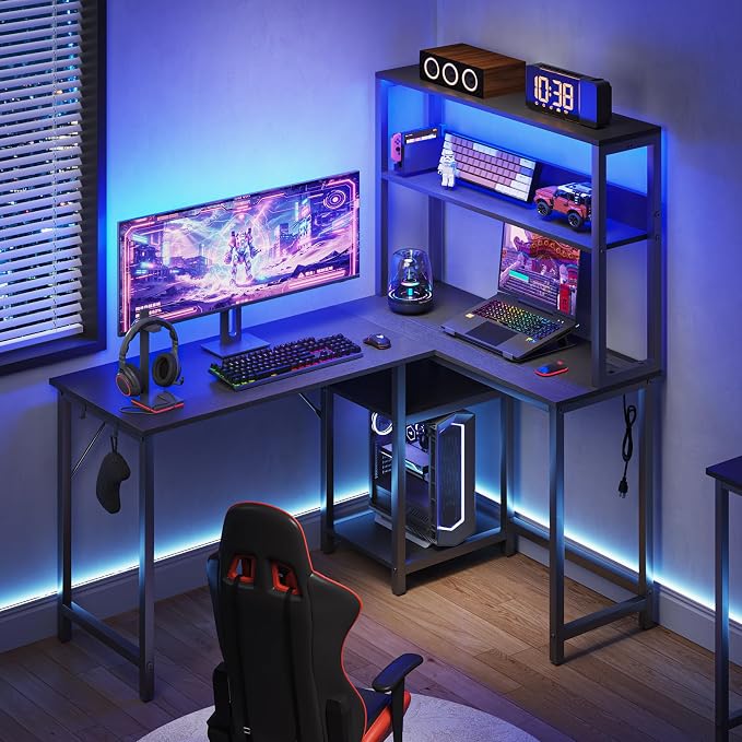 53" L Shaped Gaming Desk Reversible Corner Desk for Home Office - Image 2