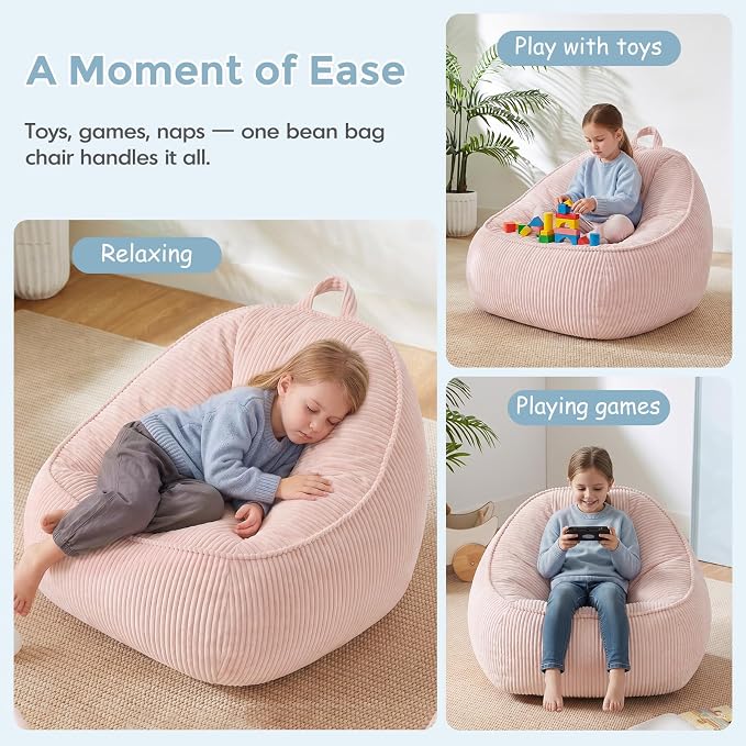 HUGHEAVEN Comfy Kids Bean Bag Chair, Soft Bean Bag Seat for Boys and Girls | Bean Bag Chair for Kids, Cozy Reading Chair & Stuffed Floor Sofa, Floor Chair for Gaming, Reading, Lounging & TV - Image 6