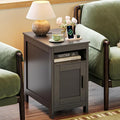 Huuger Narrow Night Stand, End Table with Charging Station, USB-C Port by Huuger