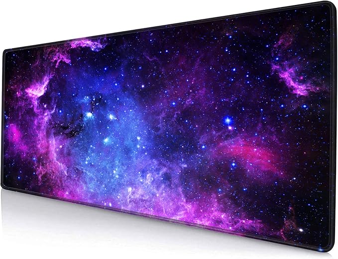 Gaming Mouse Pad, Large Mouse Pads for Desk, Non-Slip Rubber Base Mousepad, Keyboard Mouse Mat Desk Pad with Stitched Edges, 31.5x11.8 inch Galaxy by SANWUMIAN