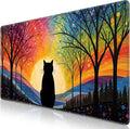 Canjoy Gaming Mouse Pad, 31.5x15.7in Anime Kawaii Large Mouse Pads for Desk | Cute Black Cats Desk Mat for Keyboard and Mouse Computer Big Full Size Desk Pad with Non-Slip Rubber Base and Stitched Edge by Canjoy
