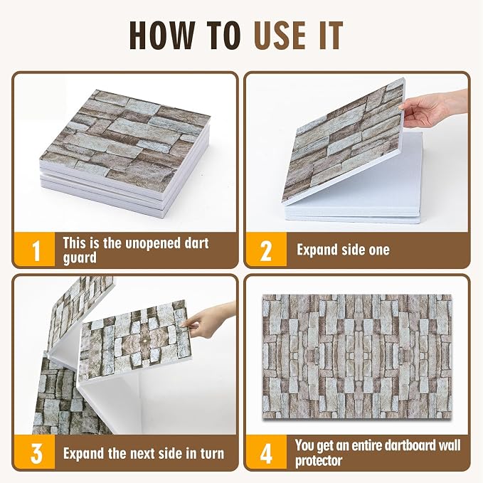 Hahafelt Felt Wood Grain Dart Board Wall Protectors Square Dart Board Backing Tiles Dartboard Backboard Cork Backboards Alternative - Image 3