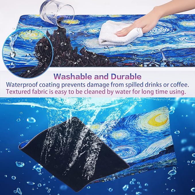 Canjoy Gaming Mouse Pad, 31.5x15.7in Large Mouse Pads for Desk Keyboard Pad | Desk Mat for Keyboard and Mouse Computer Big Full Size Desk Pad with Non-Slip Rubber Base and Stitched Edge for Home Office - Image 3