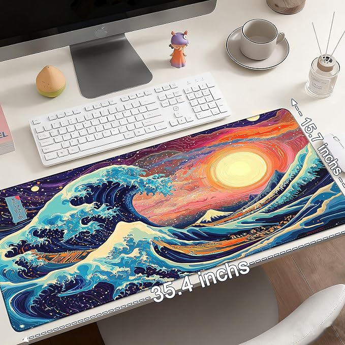 Mouse Pad Gaming - Desk Mat for Keyboard and Mouse - Large Mouse Pad for Desk, Mousepad (35.4" X 15.7") with Non-Slip Base, Desks Pad Mat Office and Home - Image 6