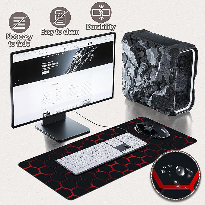 Mouse Pad Gaming - Desk Mat for Keyboard and Mouse - Large Mouse Pads for Desk, Gaming Mousepad with Non-Slip Base, Desks Pad (31.5" X 11.8") for Game, Office and Home - Image 4