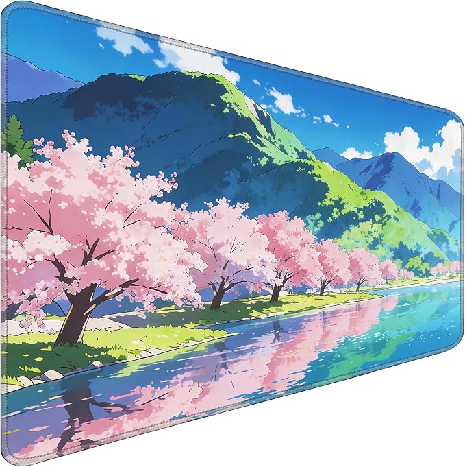 Desk Mat 31.5x15.7 Inch for Office - Extra Large Mouse Pad, Lake | Protects Desk from Scratches and Spills, Non Slip with Stitched Edges by CustomerFirstServiceFirst