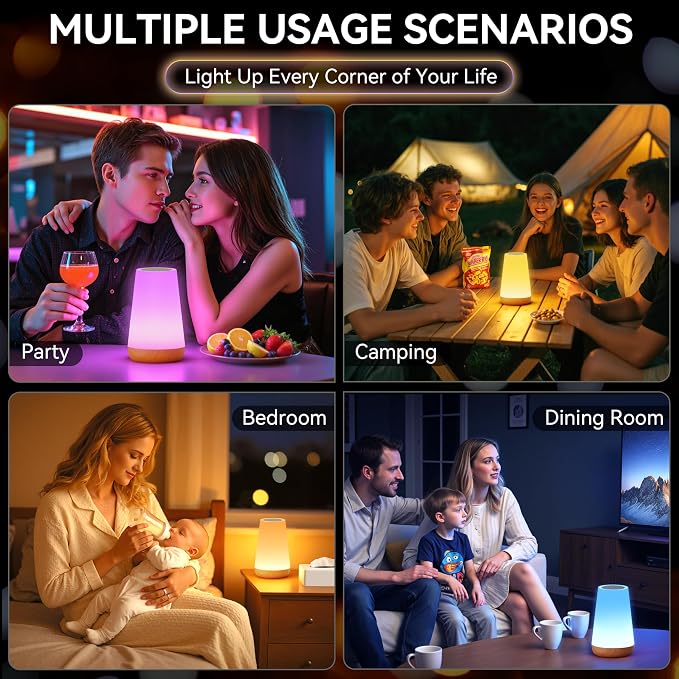 Auxmir Rechargeable Night Light, 13-Color Remote Control Lamp, Light Brown - Image 7