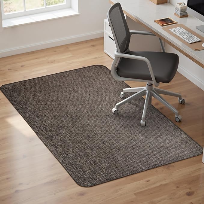 Sycoodeal Office Chair Mat for Hardwood & Tile Floor,Computer Gaming Chair Mat for Rolling Chairs Non-Curve, Anti-Slip, Heavy Duty Floor Protector for Home Office,Dark Coffee (40" x 55") by SYCOODEAL