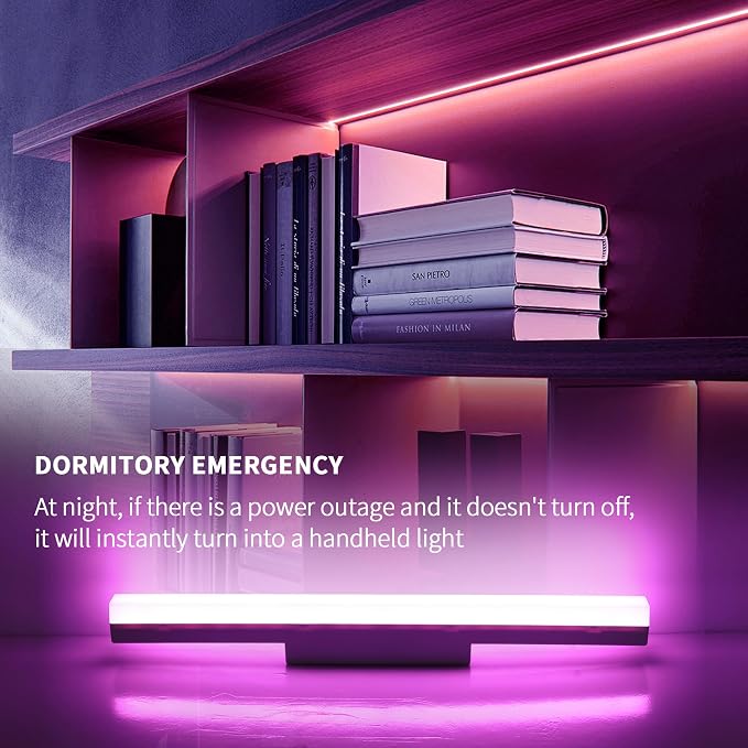 Rechargeable Wall Lights Bar Set of 2,Cold White with RGB - Image 4