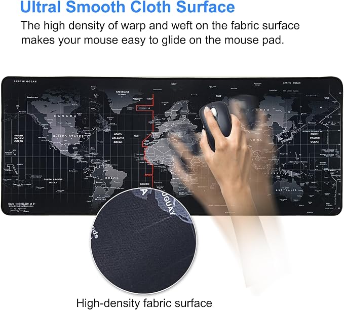 Professional Large Mouse Pad,31.5 x 11.8 in Extended Gaming Mouse Pad,Smooth Lycra Fabric,Non-Slip Rubber Base,Precision Stitched Edges, for Work,Gaming,Writting & Home-80x30 Dtcmh - Image 4