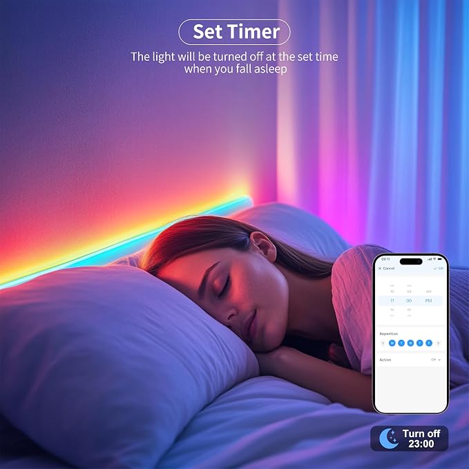 MIWISE RGB Smart IC COB LED Strip Light,32.8ft Color Chasing Flexible LED Tape Light,WS2811 Addressable RGB Strip with APP Control/Music Mode,Work with Alexa/Google,for Home DIY Lighting Projects - Image 4