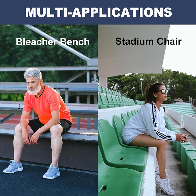 Stadium Seat Cushions, Portable Bleacher Cushions with Handle, Waterproof Oxford Fabric, Zipper Design (Blue, 3-Pack) - Image 6