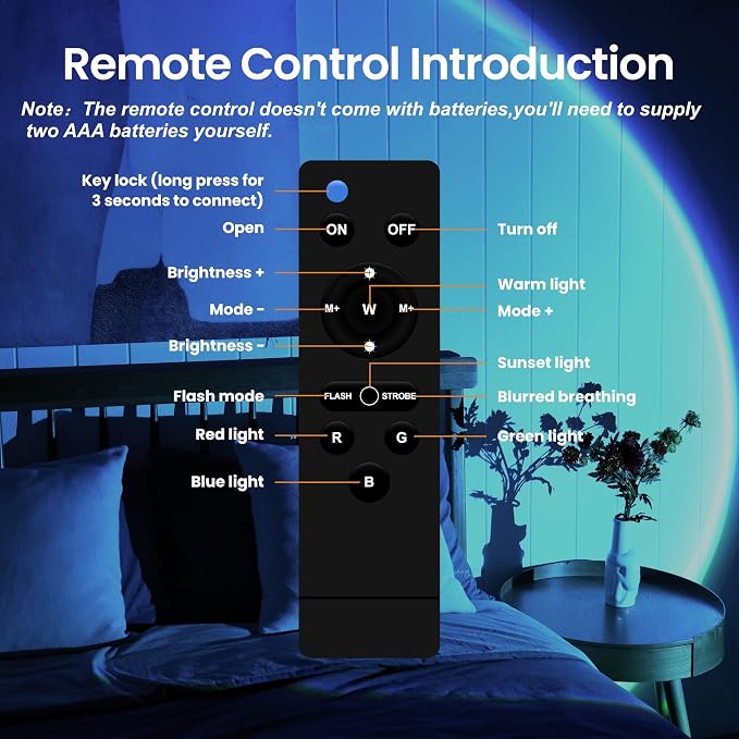 Sunset Lamp Projector with Remote/APP Control,360° Multi-Color Sunset Light - Image 3