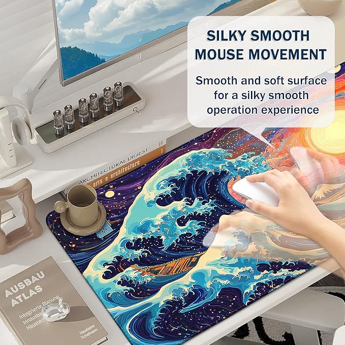 Mouse Pad Gaming - Desk Mat for Keyboard and Mouse - Large Mouse Pad for Desk, Mousepad (35.4" X 15.7") with Non-Slip Base, Desks Pad Mat Office and Home - Image 4