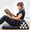 Leewadee 1-Fold Mat with Triangle Cushion – Comfortable TV Pillow, Foldable Mattress with Cushion Made of Kapok, 30 x 20 inches, Blue by Leewadee